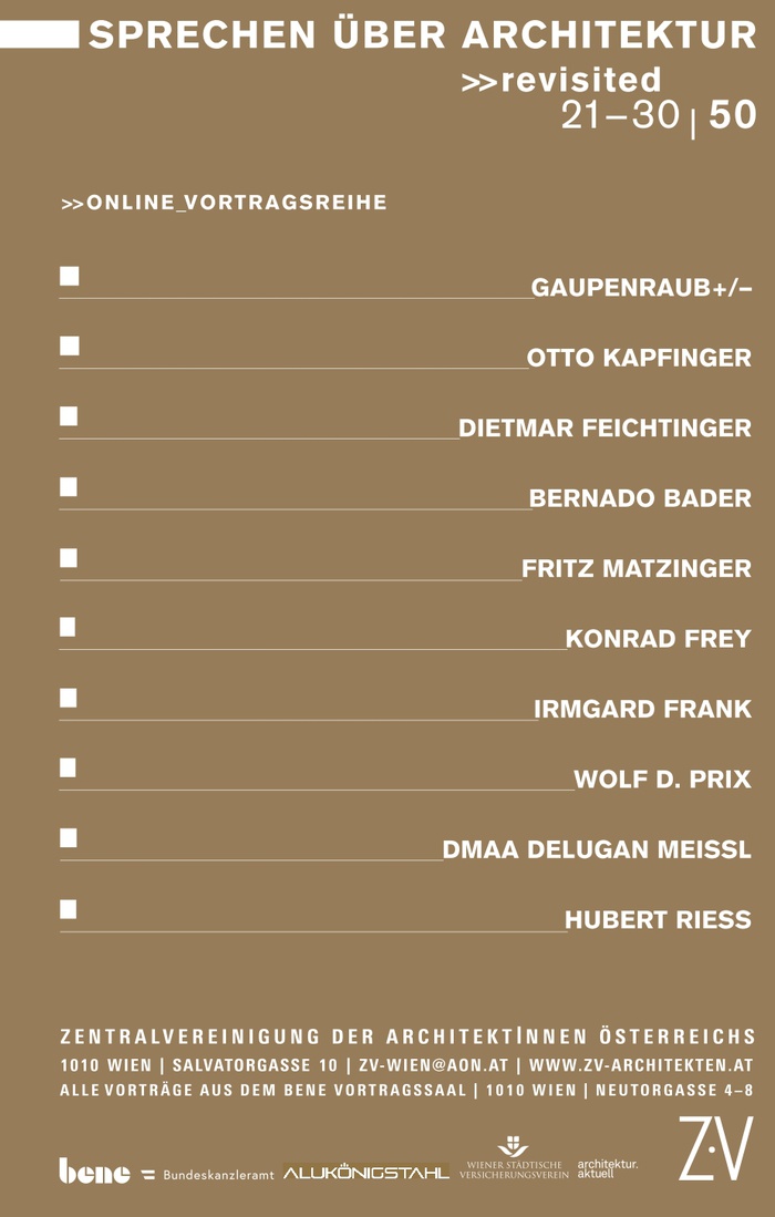 Plakat Vortragsreihe Sprechen über Architektur revisited
