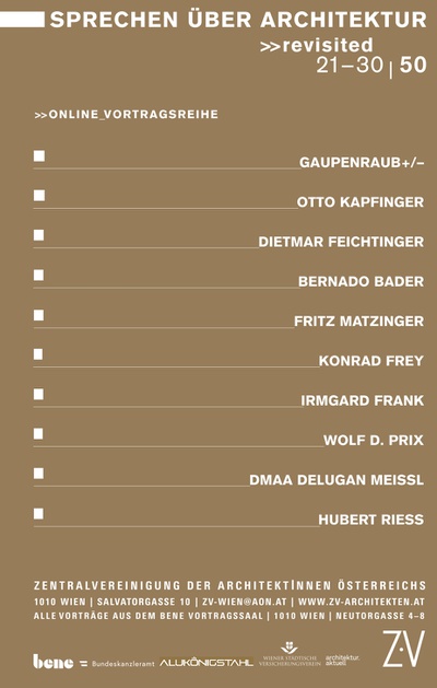 Plakat Vortragsreihe Sprechen über Architektur revisited Plakat Vortragsreihe Sprechen über Architektur revisited