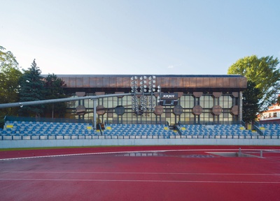 Sporthalle, 1980-1982,  Architektur: Jiri Siegel