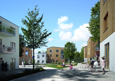 Ein Siedlungsprojekt jenseits des Üblichen: Siedlung Oberes Feld in Lans, Architektur: feld72