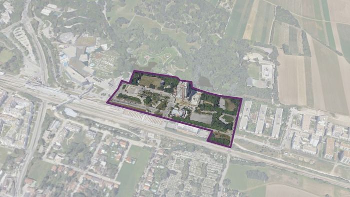 Luftbild gesamter Bauplatz Oberlaa - aus den Ausschreibungsunterlagen
