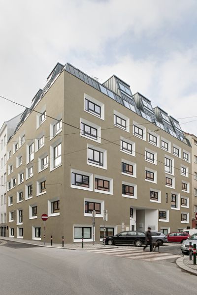 neunerhaus hagenmüllergasse; Bauherr: WBV-GPA, neunerhaus; Architektur: pool Architektur ZT GmbH, Wien; Freiraumplanung: Rajek Barosch Landschaftsarchitektur, Wien