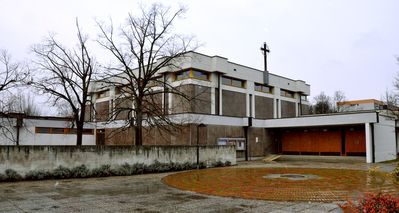 "Südstadt, Pfarrkirche" - Maria Enzersdorf, Arch. Hannes Lintl und Gerhard Düh, 1970