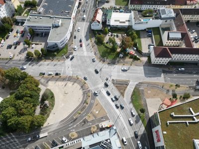 ORTE_Gefuehrter Spaziergang_Europaplatz St Poelten Luftbild 2
