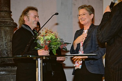 Claudia Schmied mit Martin Kohlbauer